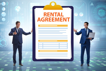 Rental agreement concept with businessman