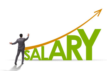 Obraz premium Salary increase concept with businessman