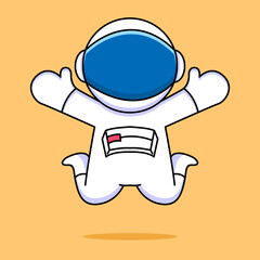 cute astronaut jumping cartoon design