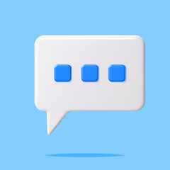 3D White Blank Speech Bubble Isolated