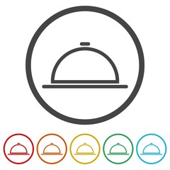 Food cover icons in color circle buttons