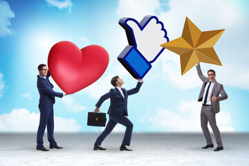 Fototapeta premium Businessman in social engagement concept