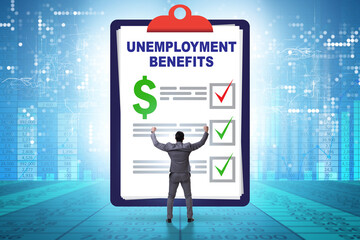 Concept with unemployment benefit form application