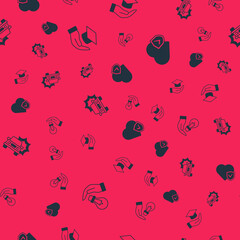 Set Light bulb in hand, Education grant, Car accident and Life insurance with shield on seamless pattern. Vector