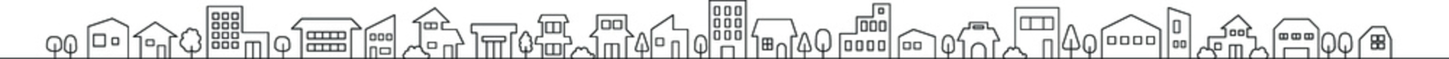 手描き風・街の風景のベクターイラスト