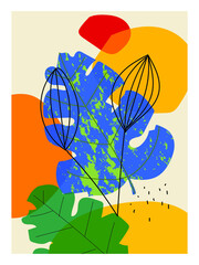 Beautiful abstract natural,leaves,shapes and doodles vector illustration background.
