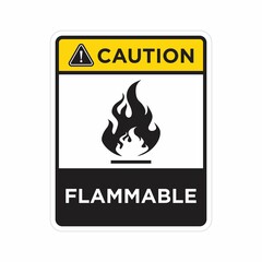 Danger Flammable Symbol Sign on white background