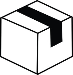 black box isolated on white, delivery box