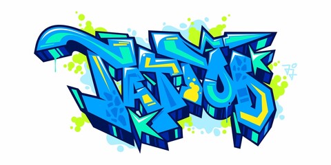 Abstract Urban Graffiti Street Art Word Tattoo Lettering Vector Illustration Template Element