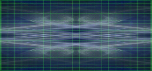 Abstract neon kaleidoscope pattern grid background image.