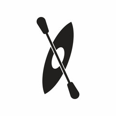 Isolated Kayak Icon Symbol On Clean Background. Canoe Element In Trendy Style