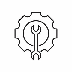 Simple maintenance line icon. Stroke pictogram. illustration isolated on a white background