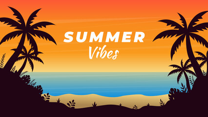Gradient Summer Vibes Holiday Traveling Background Design