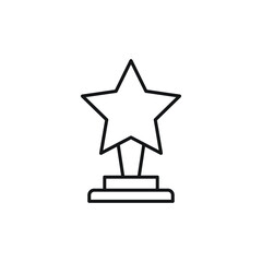 Simple trophy line icon. Stroke pictogram. illustration isolated on a white background
