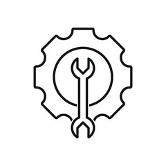 Simple maintenance line icon. Stroke pictogram. illustration isolated on a white background