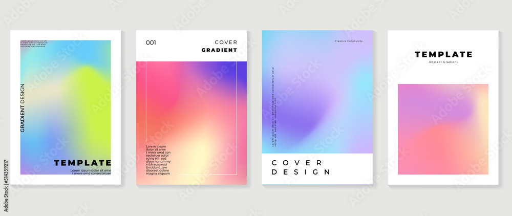 Canvas Prints abstract fluid gradient background vector. minimalist style cover template with shapes, colorful and