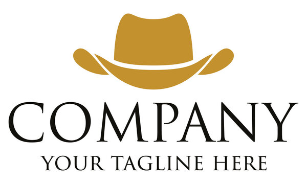 Brown Color Fashion Cowboy Hat Logo Design