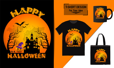 Happy Halloween t-shirt design, Halloween Vector t-shirt 