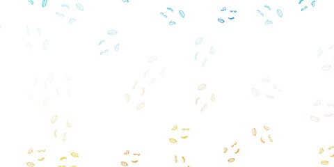 Light Blue, Yellow vector texture with women's rights symbols.