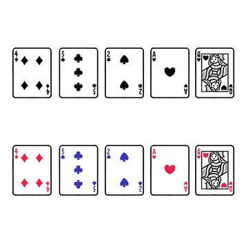 Cute playing card illustrations - Vector