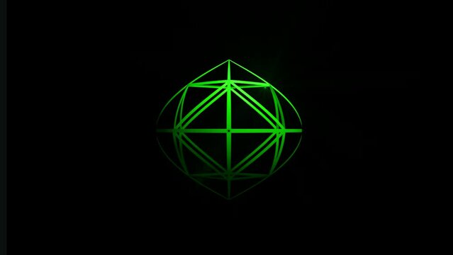green glowing logo