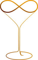 Vector copa martini infinito para logo, edición o cualquier uso. Amarillo, degradado