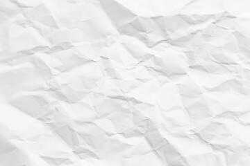 White paper wrinkled texture abstract background.