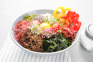 salad made of various fresh seaweed