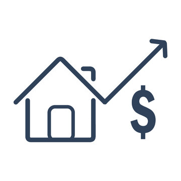 Growth, home facilities, house price icon