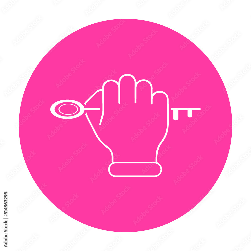 Wall mural hand with a key. vector icon.