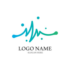 Fototapeta premium Heart beat logo or pulse line logo for medical medicine with modern vector illustration concept.