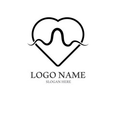 Heart beat logo or pulse line logo for medical medicine with modern vector illustration concept.