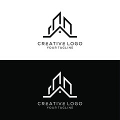 creative building construction logo design vector