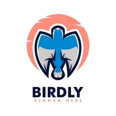 Vector Logo Illustration Bird Simple Mascot Logo.