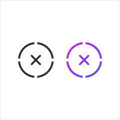 Cross sign icon, in solid and gradient color