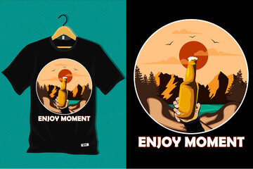 Enjoy Moment Retro Vintage T Shirt Design