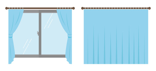 Illustration of curtain. It is vector illustration.