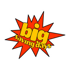 Tag inscription big saving days
