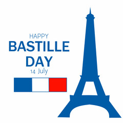 Creative vector Illustration,Card,Banner Or Poster For The French National Day.Happy Bastille Day