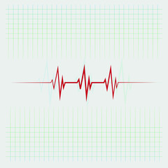 Vectorel heart beat, isolated white background, chart background, heart rate chart