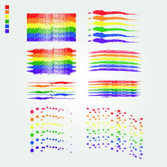 Colorful stroke, brush, brush set, LGBT, Pride