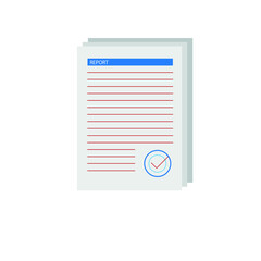 Papers, written paper document, report certificated icon.