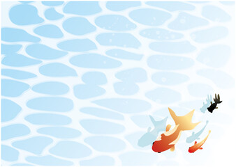 夏　金魚　川　背景
