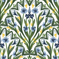 classic, nostalgic botanical seamless repeat pattern designs that would be perfect for home decor, upholstery, wallpaper or apparel.	
