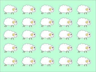 Seamless pattern of sheep for wallpaper, wrapping paper, etc.