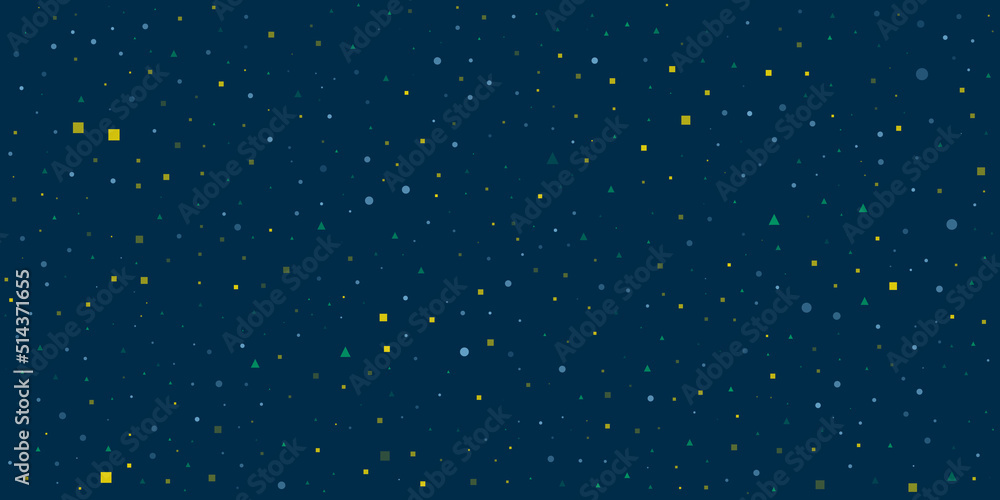 Aufkleber abstract colorful spotted pattern, squares, spots and triangles with random sizes and orientation - 