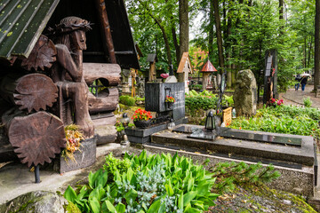 old cemetery, -Stary cmentarz-, Zakopane, Lesser Poland Voivodeship, Carpathian Mountains, Poland