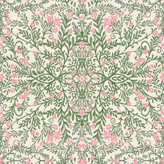 classic, nostalgic botanical seamless repeat pattern designs that would be perfect for home decor, upholstery, wallpaper or apparel.	
