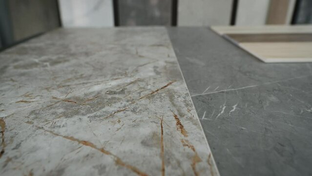 Exhibition or shop of ceramic granite and ceramic tiles.