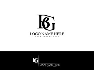 Premium BG Logo Icon, Creative Bg gb Logo Letter Vector art With Black Color Unique Design For Your Business